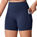 Women's Hugcurve No Front Seam Pockets Shorts 5" Noctilucence Blue
