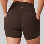 Women's Hugcurve No Front Seam Pockets Shorts 5" Royal Blues