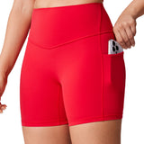 Women's Hugcurve No Front Seam Pockets Shorts 5" Clay Brown