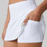 Women's Hugcurve Tennis Skirts with Inner Pockets White