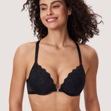 Women's Lacy Racerback Bra Cream Coffee