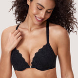 Women's Lacy Racerback Bra Cream Coffee