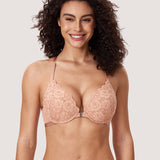 Women's Lacy Racerback Bra Cream Coffee