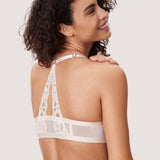 Women's Lacy Racerback Bra Cream Coffee