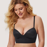 Women's T-shirt Push Up Bra Black