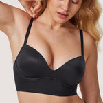 Women's T-shirt Push Up Bra Black