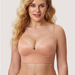 Women's T-shirt Push Up Bra Cream Coffee