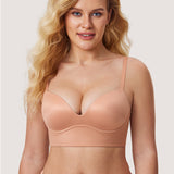 Women's T-shirt Push Up Bra Cream Coffee