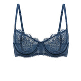 Women's Lace Balconette Underwire Bra Military Blue @model_info:ES1