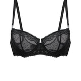 Women's Sexy Mesh Lace Balconette Bra Black