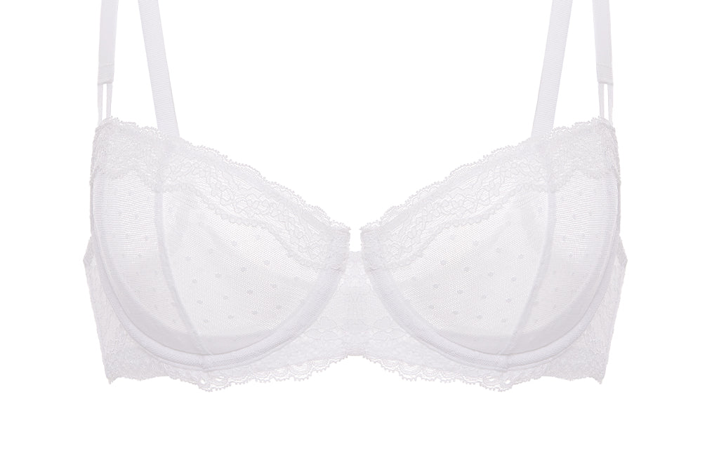 Women's Sexy Mesh Lace Balconette Bra Black