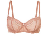 Women's Sexy Mesh Lace Balconette Bra Cream Coffee