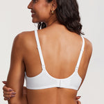 DOBREVA Women's Lightly Padded Balconette Bra Tshirt Underwire Demi White