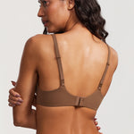DOBREVA Women's Lightly Padded Balconette Bra Tshirt Underwire Demi Sandalwood Brown-2