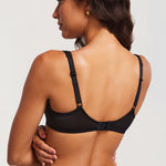 Women's Sexy Mesh Underwire Balconette Bra Black