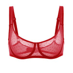 Women's Sexy Mesh Underwire Balconette Bra Black