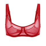 Women's Sexy Mesh Underwire Balconette Bra Black