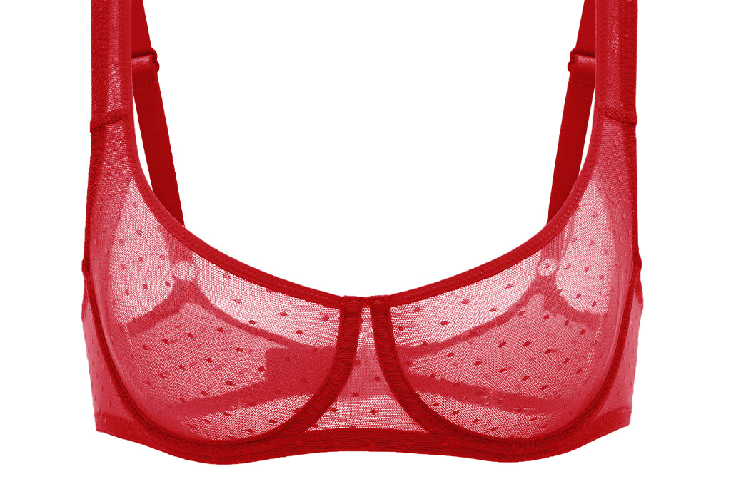 Women's Sexy Mesh Underwire Balconette Bra Black