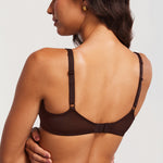 Women's Sexy Mesh Underwire Balconette Bra Hazelnut