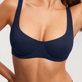 Women's Underwire Balconette Bra Deep Ocean Blue