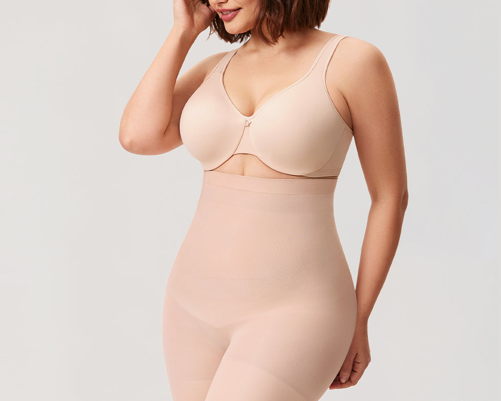 Women's High Waisted Shapewear Short Beige