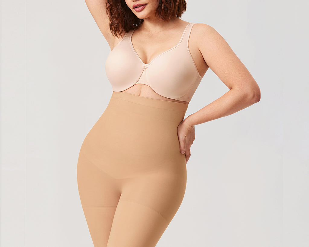 Women's High Waisted Shapewear Short Beige
