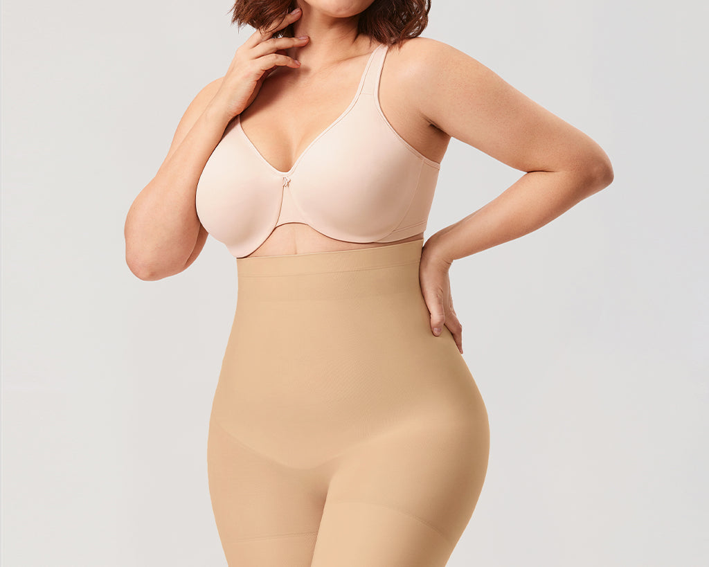 Women's High Waisted Shapewear Short Beige