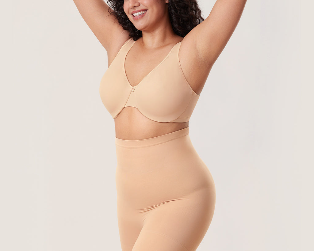 Women's High Waisted Shapewear Short Soft Tan