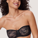 Women's Lace Strapless Bra Rose White
