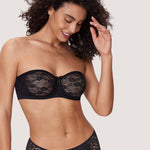 Women's Lace Strapless Bra Rose White