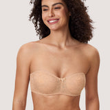 Women's Lace Strapless Bra Rose White