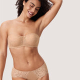 Women's Lace Strapless Bra Rose White