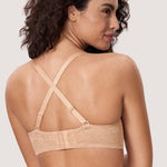 Women's Lace Strapless Bra Rose White