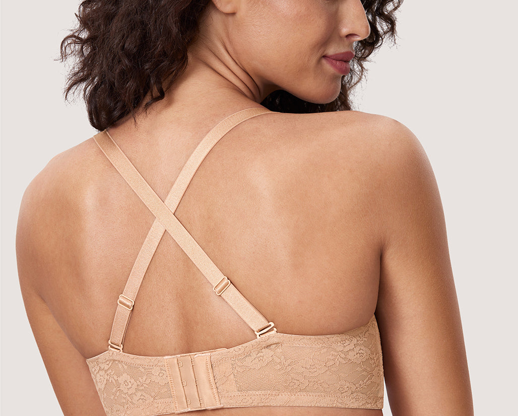 Women's Lace Strapless Bra Rose White