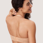 Women's Lace Strapless Bra Rose White