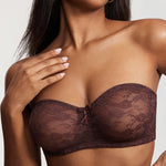 Women's Lace Strapless Bra Hazelnut