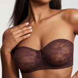 Women's Lace Strapless Bra Hazelnut
