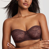 Women's Lace Strapless Bra Hazelnut