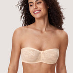 Women's Lace Strapless Bra Rose White