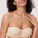 Women's Lace Strapless Bra Rose White