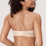 Women's Lace Strapless Bra Rose White