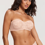 Women's Lace Strapless Bra Apricot Pink