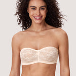 Women's Lace Strapless Bra Rose White