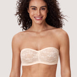 Women's Lace Strapless Bra Rose White