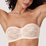 Women's Lace Strapless Bra Rose White