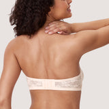 Women's Lace Strapless Bra Rose White