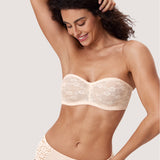 Women's Lace Strapless Bra Rose White