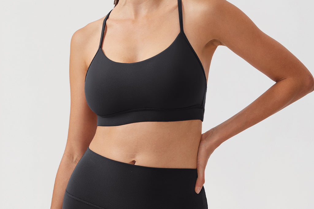 CRZ YOGA Women's Y Back Sports Bra Black