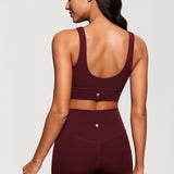 CRZ YOGA Women's U Back Sports Bra Red Merlot