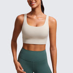 CRZ YOGA Women's U Back Sports Bra Mojave Tan